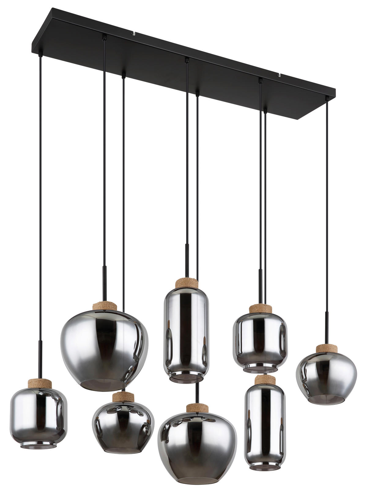 VISEČA SVETILKA     105/40/120 cm         E27 - črna/naravne barve, Design, kovina/umetna masa (105/40/120cm) - Globo