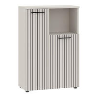 STREDNE VYSOKÁ SKRINKA kašmírová  - čierna/kašmírová, Trend, kov/kompozitné drevo (60/89/30cm) - Respekta