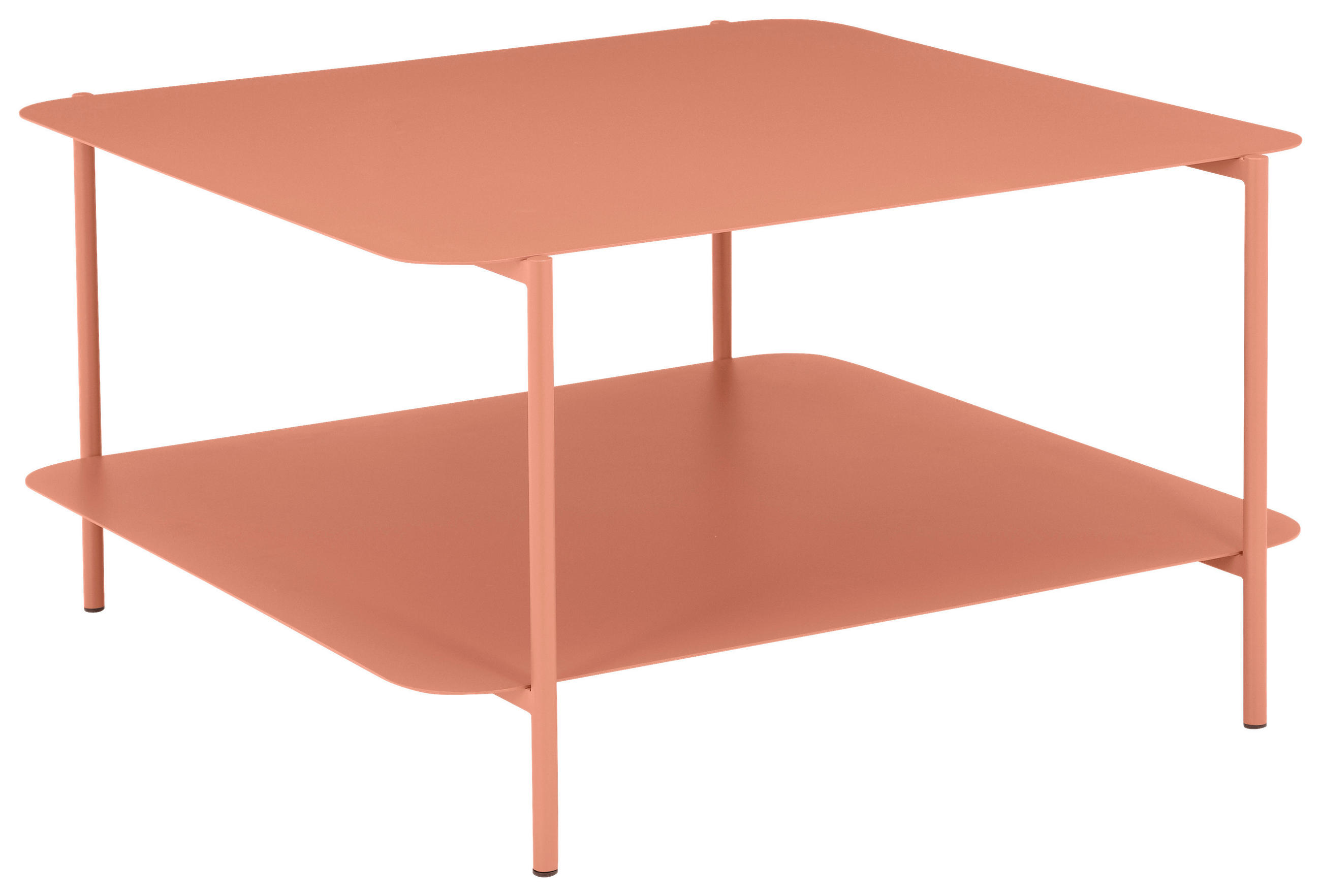 COUCHTISCH 73,4/70/40 cm quadratisch Terracotta  - Terracotta, Design, Metall (73,4/70/40cm) - Carryhome