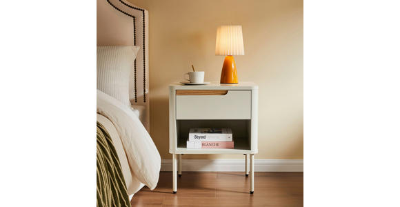 NACHTKÄSTCHEN 45/55/40 cm  in massiv Eiche Grauweiß  - Eichefarben/Grauweiß, Design, Holz/Holzwerkstoff (45/55/40cm) - Carryhome