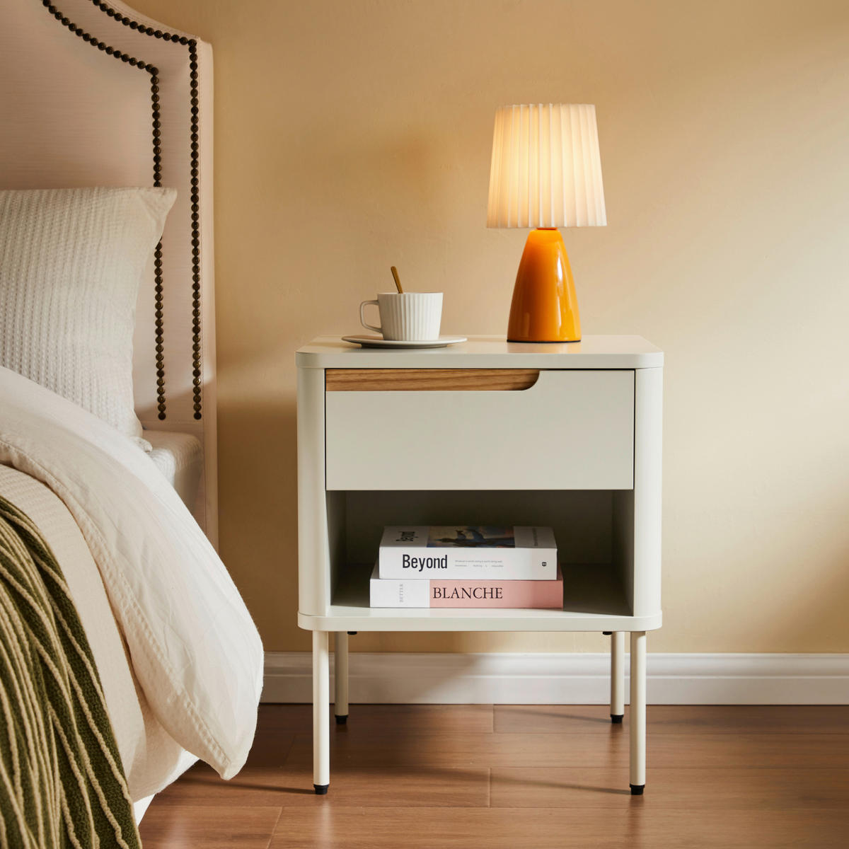 NACHTTISCH 45/55/40 cm  massiv Eiche Grauweiss  - Eichefarben/Grauweiss, Design, Holz/Holzwerkstoff (45/55/40cm) - Carryhome