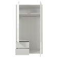 DREHTÜRENSCHRANK 115/214/60 cm,  in Weiß, Weiß Hochglanz, 2-türig  - Weiß Hochglanz/Weiß, Trend, Holzwerkstoff (115/214/60cm) - Carryhome