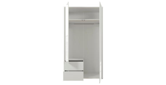 DREHTÜRENSCHRANK 115/214/60 cm,  in Weiß, Weiß Hochglanz, 2-türig  - Weiß Hochglanz/Weiß, Trend, Holzwerkstoff (115/214/60cm) - Carryhome