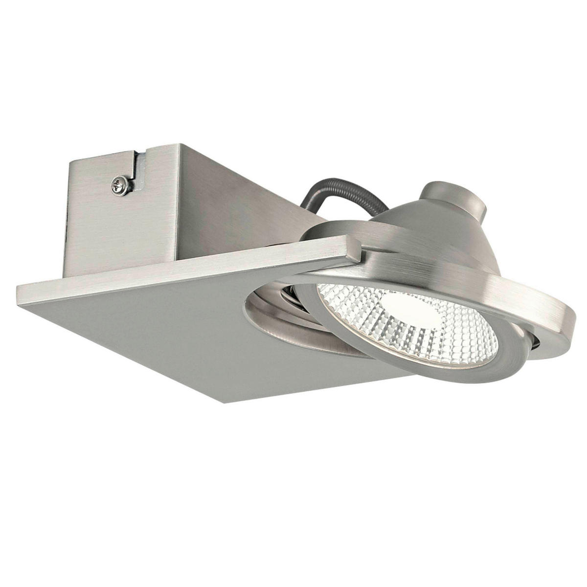 WANDLEUCHTE Brea 14/14/6 cm  - Weiß/Nickelfarben, Design, Glas/Metall (14/14/6cm) - Eglo