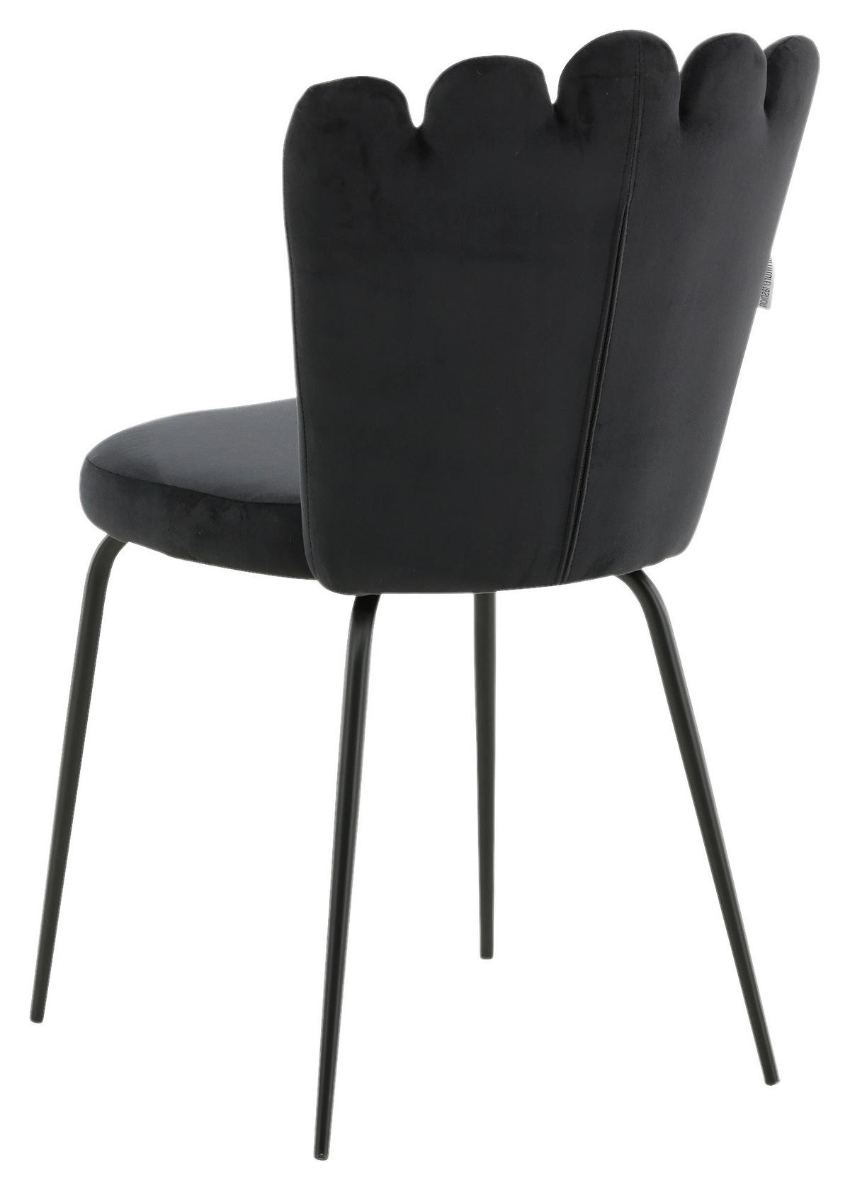 STUHL-SET 2 Stück  in Samt Metall, Textil  - Schwarz, Design, Textil/Metall (44,5/82,5/54cm) - Livetastic