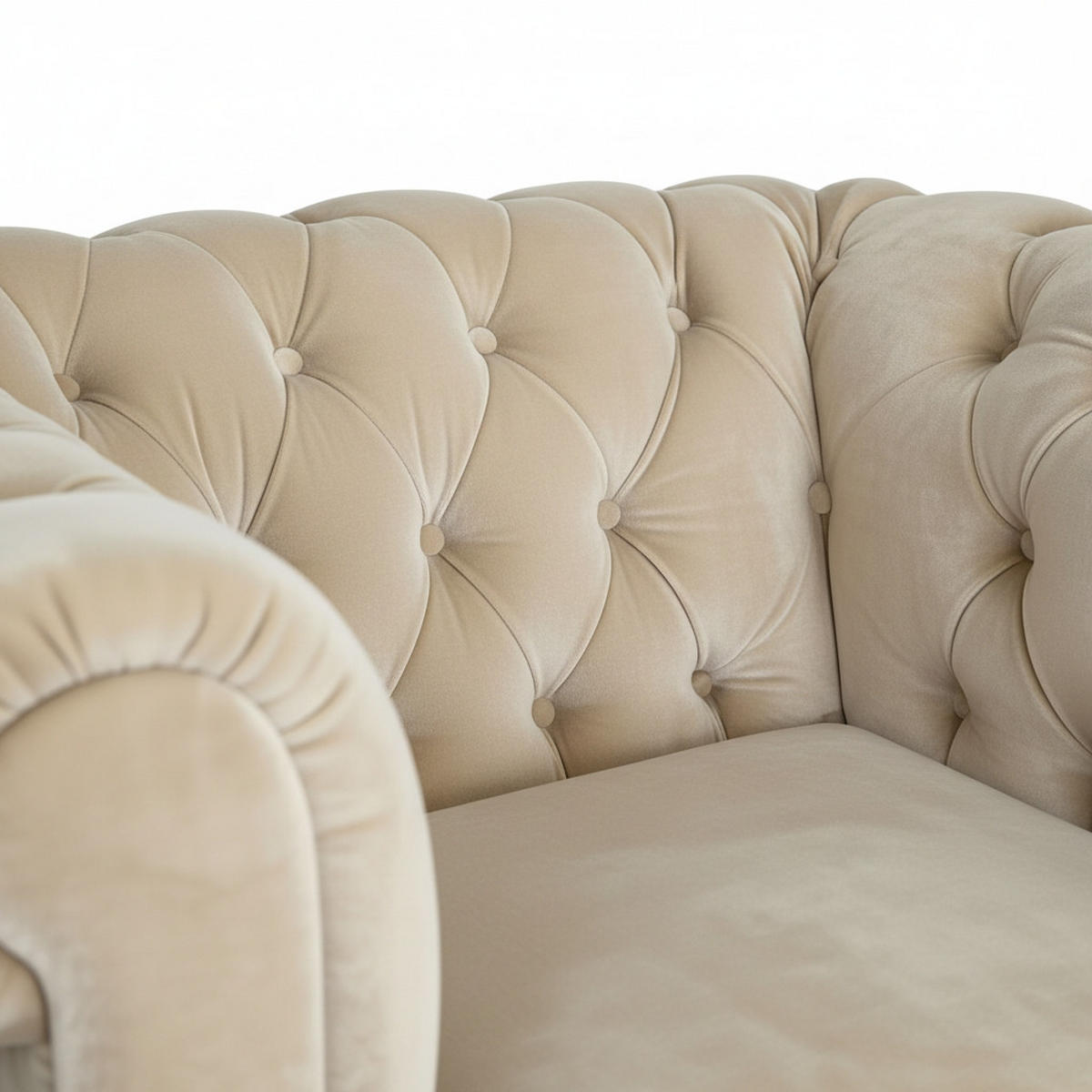 CHESTERFIELD-SESSEL - Beige/Schwarz, Basics, Holz/Textil (102/73/87cm) - Xora