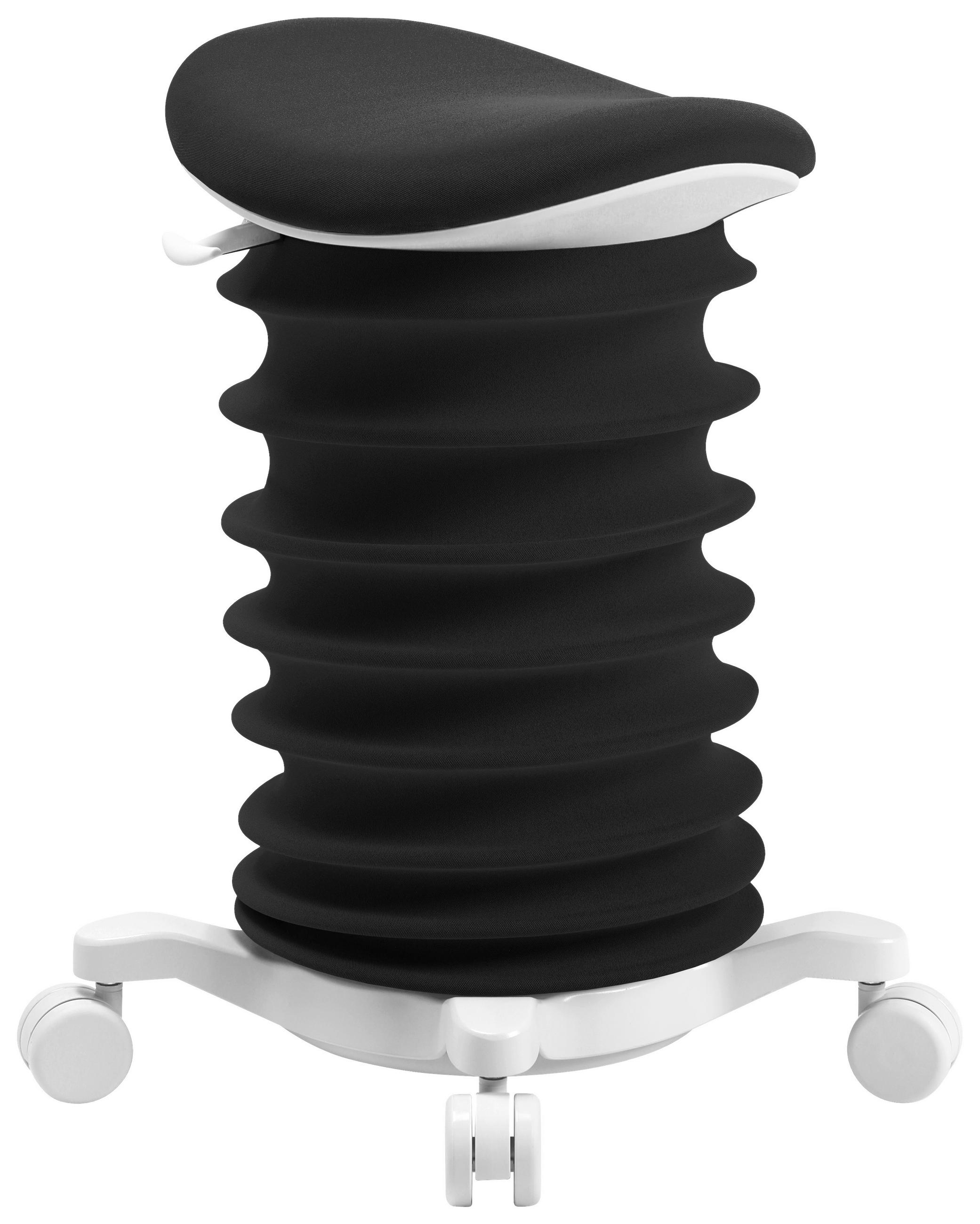 BÜROHOCKER Schwarz, Weiß  - Schwarz/Weiß, Design, Kunststoff/Textil (37,5/58-70/36cm) - Topstar