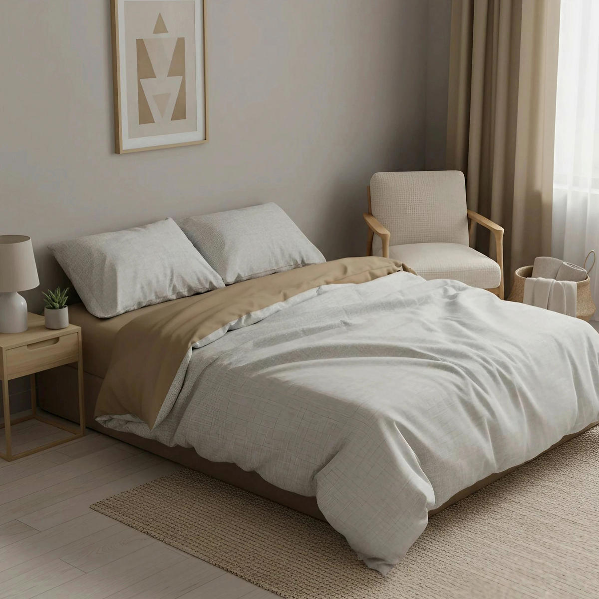 BETTWÄSCHE 135/200 cm  - Beige, Basics, Textil (135/200cm)