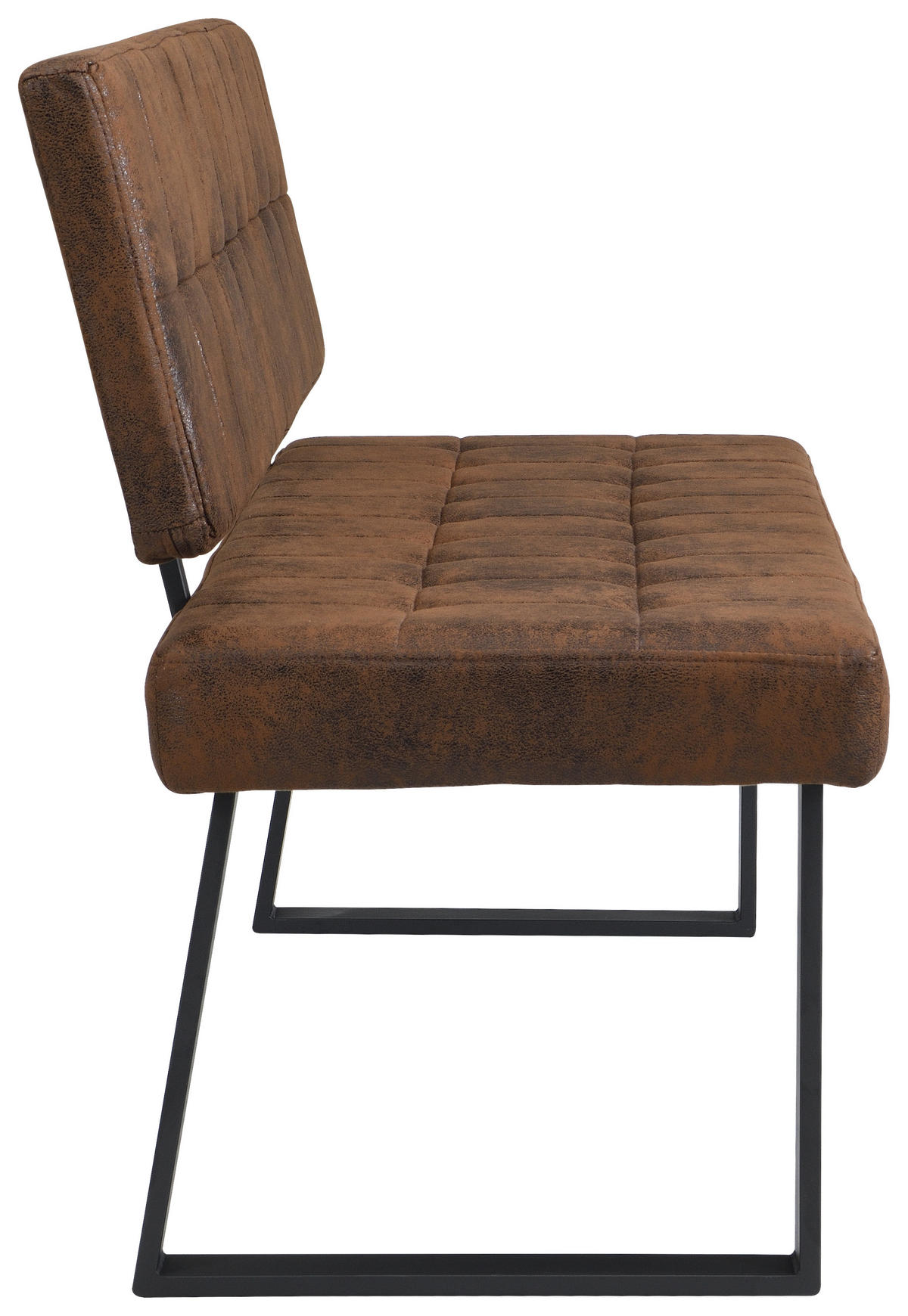 SITZBANK in Metall, Textil Braun  - Schwarz/Braun, MODERN, Textil/Metall (160/85/56cm) - Livetastic