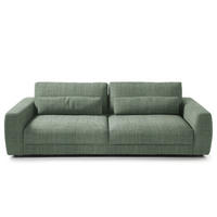 3-SITZER-SOFA in Webstoff Olivgrün  - Schwarz/Olivgrün, Design, Kunststoff/Textil (250/80/117cm) - home24