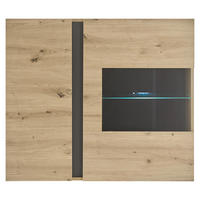 HÄNGEVITRINE in Grau, Eiche Artisan  - Eiche Artisan/Grau, Design, Glas/Holzwerkstoff (97/83/40cm) - MID.YOU