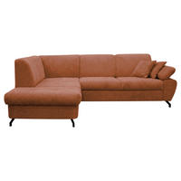 ECKSOFA CORA in Chenille Rot  198/261 cm  - Rot/Schwarz, Design, Textil/Metall (198/261cm) - MID.YOU