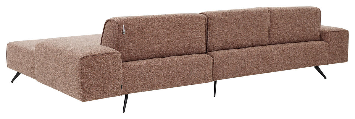 ECKSOFA Rotbraun Flachgewebe  - Rotbraun/Schwarz, Design, Textil/Metall (312/180cm) - Musterring