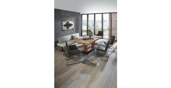 STUHL in Metall, Leder Schwarz, Schlammfarben - Schlammfarben/Schwarz, Design, Leder/Metall (45/96/58cm) - Dieter Knoll