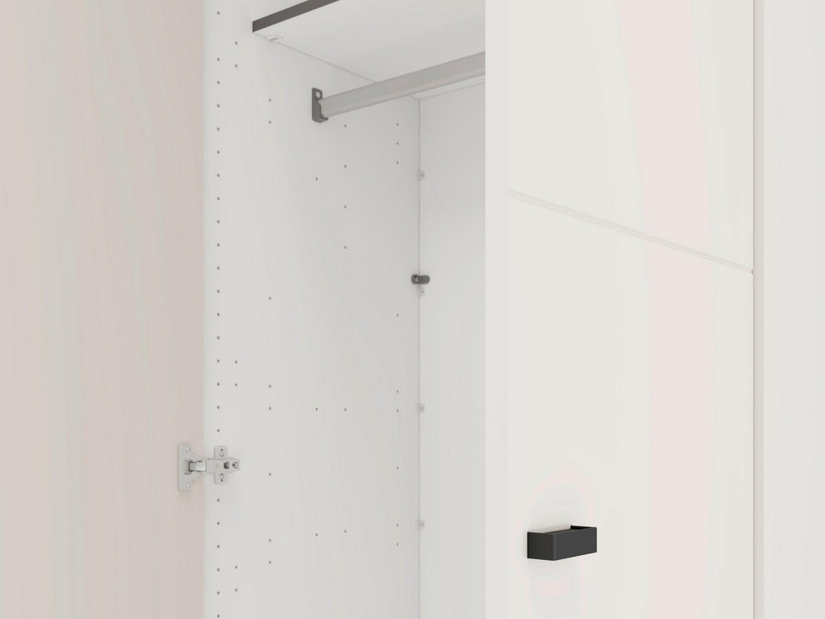 ORMAR ZA ODJEĆU kašmir   - kašmir/crna, Moderno, staklo/drvni materijal (117/52/207,5cm) - Ti'me