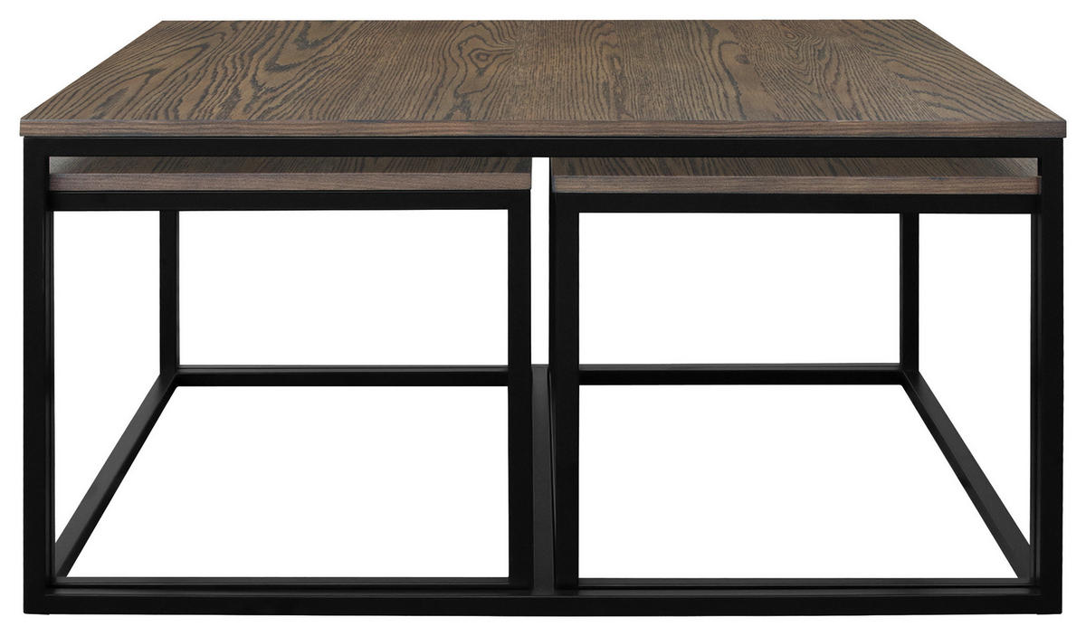 SOFFBORD SET - brun/svart, Modern, metall/trämaterial (90/85/90/44/48/40cm) - Niels Andersson