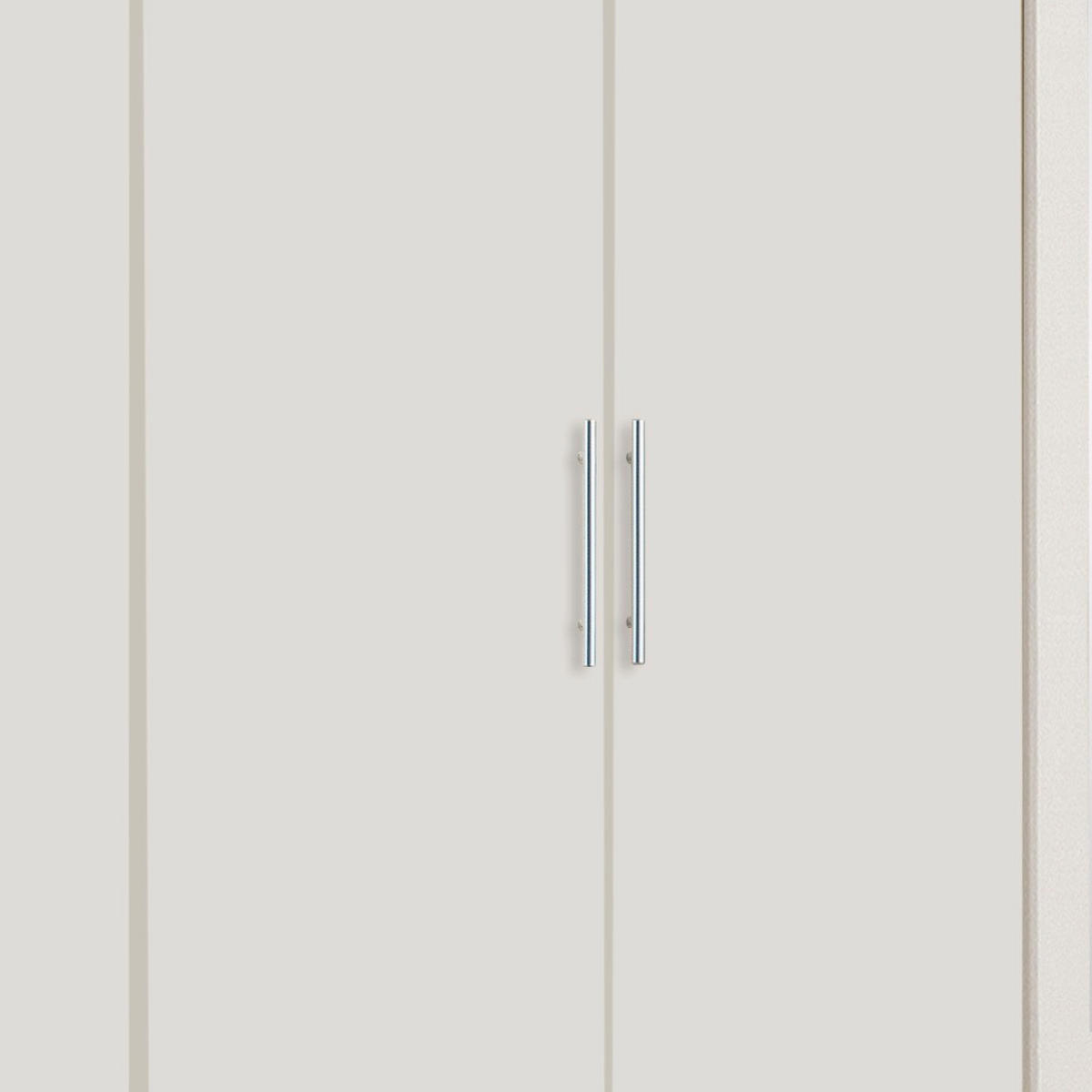 KLEIDERSCHRANK in Weiss  - Weiss/Silberfarben, Konventionell, Glas/Holzwerkstoff (225/210/58cm) - MID.YOU