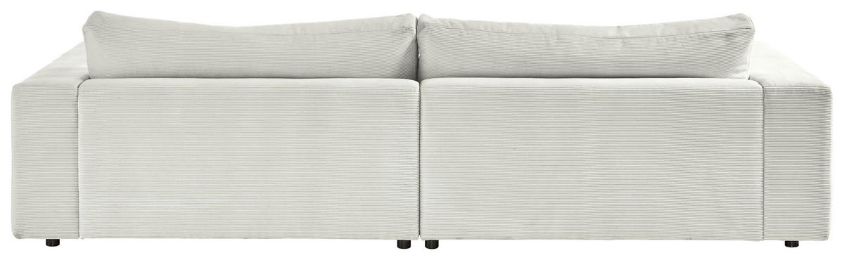 3-SITZER-SOFA in Cord Hellgrau  - Hellgrau/Schwarz, Design, Kunststoff/Textil (290/86/127cm) - Lomoco