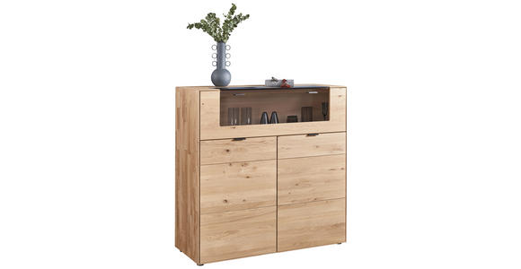 HIGHBOARD Wildeiche  121,9/121,5/45,2 cm  - Wildeiche, Natur, Glas/Holz (121,9/121,5/45,2cm) - Valnatura