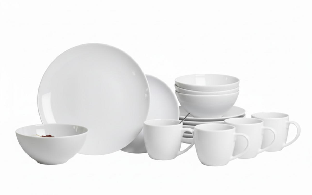 KOMBISERVICE Bistrot Weiss 16-teilig  - Weiß, Basics, Keramik - Creatable