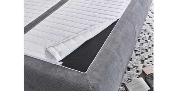 SCHLAFSOFA Webstoff Grau Rückenkissen, Armlehnenkissen, Bettkasten, Schlaffunktion, Topper, Rücken echt  - Chromfarben/Grau, KONVENTIONELL, Holz/Kunststoff (207/91/90cm) - Carryhome
