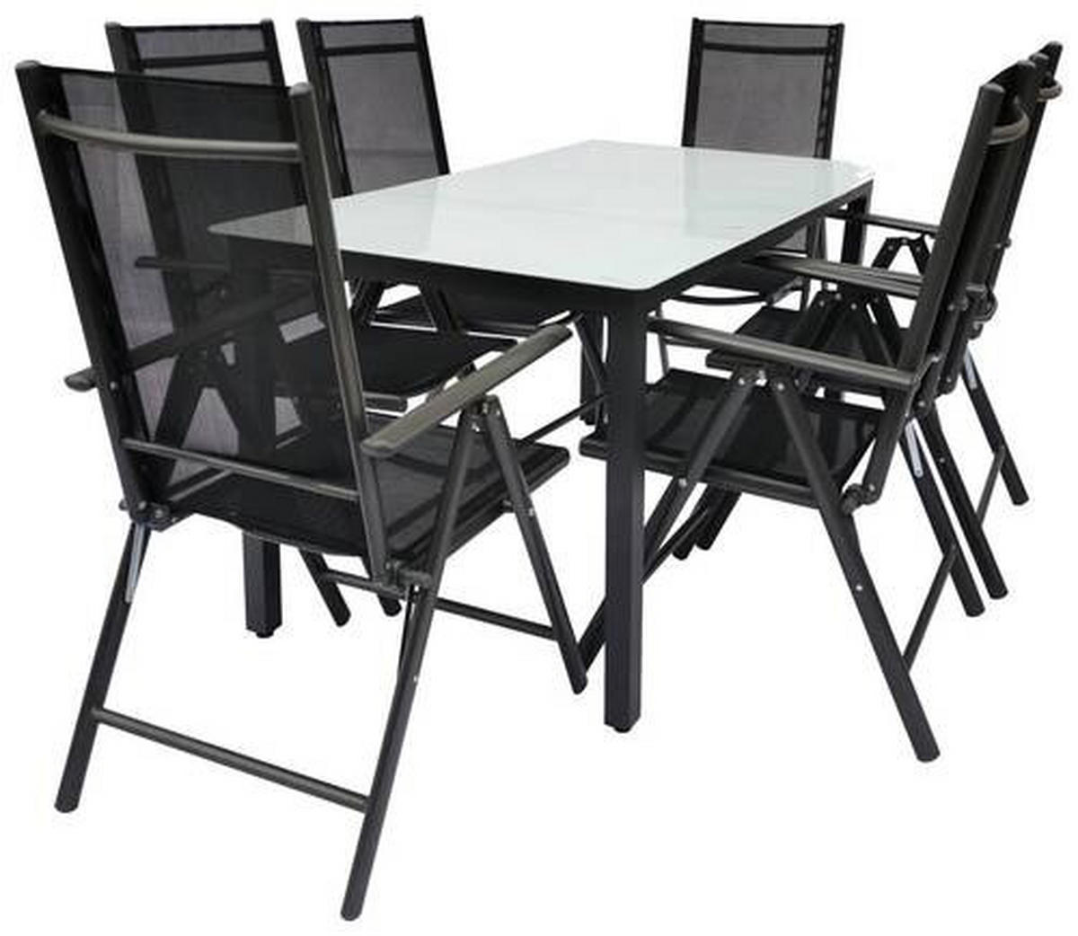 GARTENTISCHGRUPPE   - Anthrazit, Basics, Glas/Textil - Gardenson