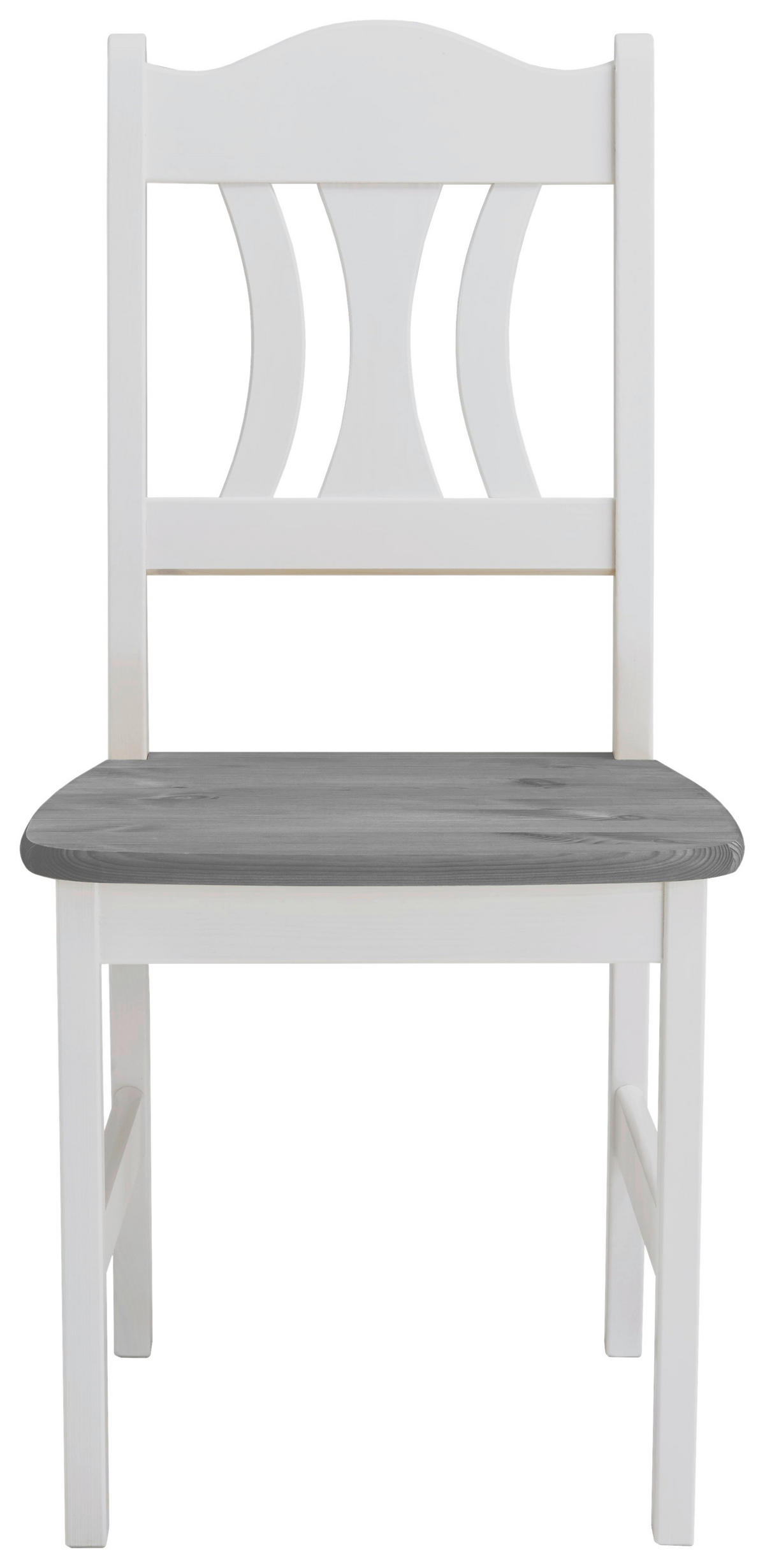 STUHL Grau, Weiß Kiefer massiv  - Weiß/Grau, ROMANTIK / LANDHAUS, Holz (44/92/45cm) - Boxxx