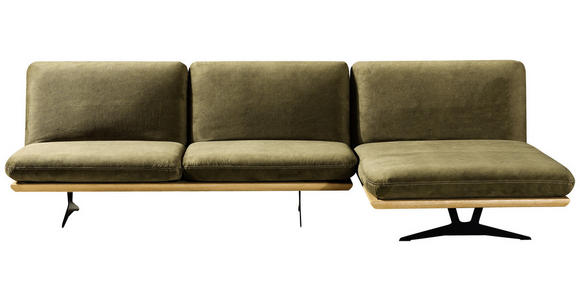 SCHLAFSOFA in Grün, Eichefarben  - Eichefarben/Beige, Design, Holz/Textil (204/92/90cm) - Dieter Knoll