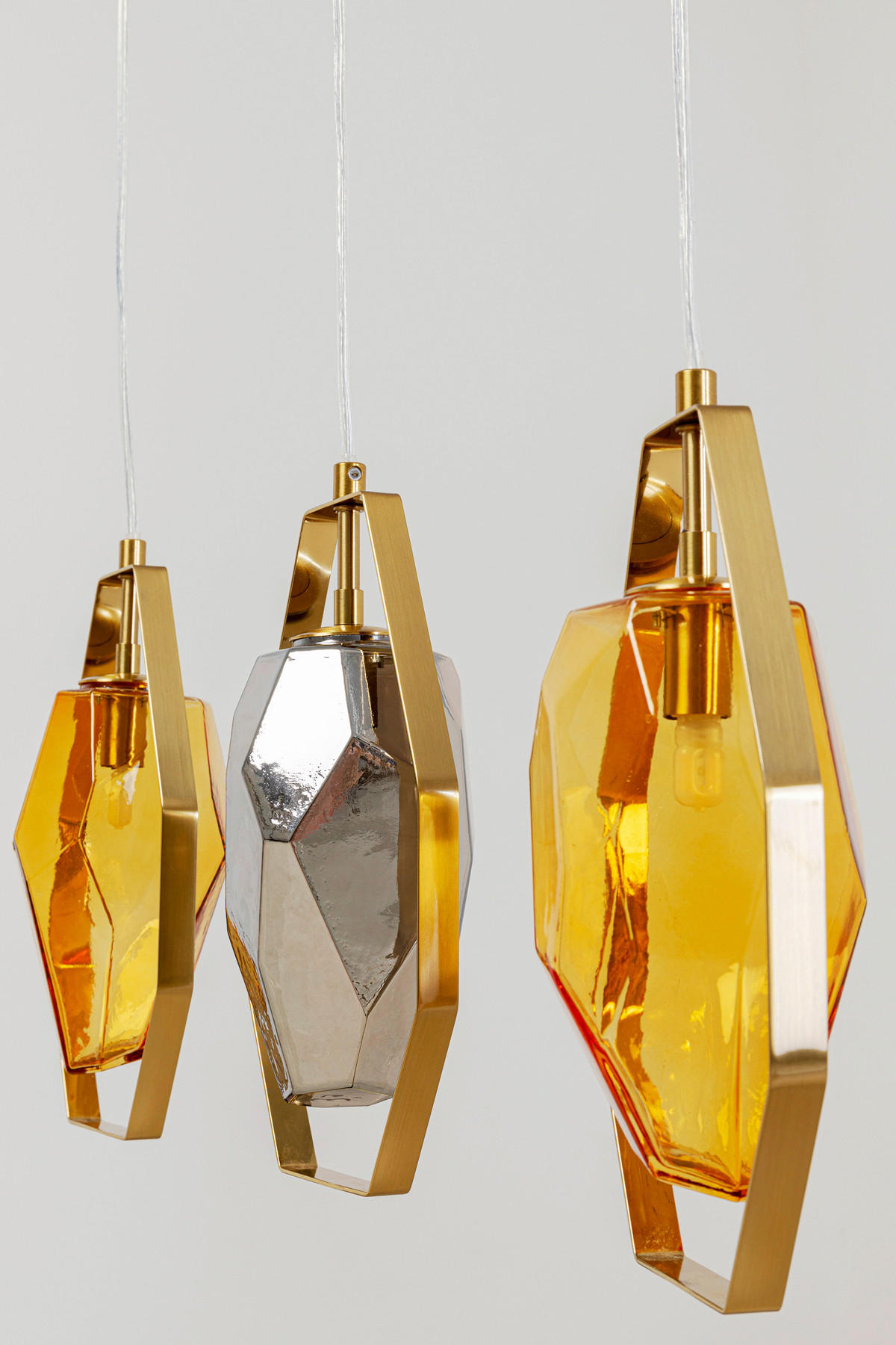 HÄNGELEUCHTE Diamond 67/120/12 cm   - MODERN, Glas/Metall (67/120/12cm) - Kare-Design