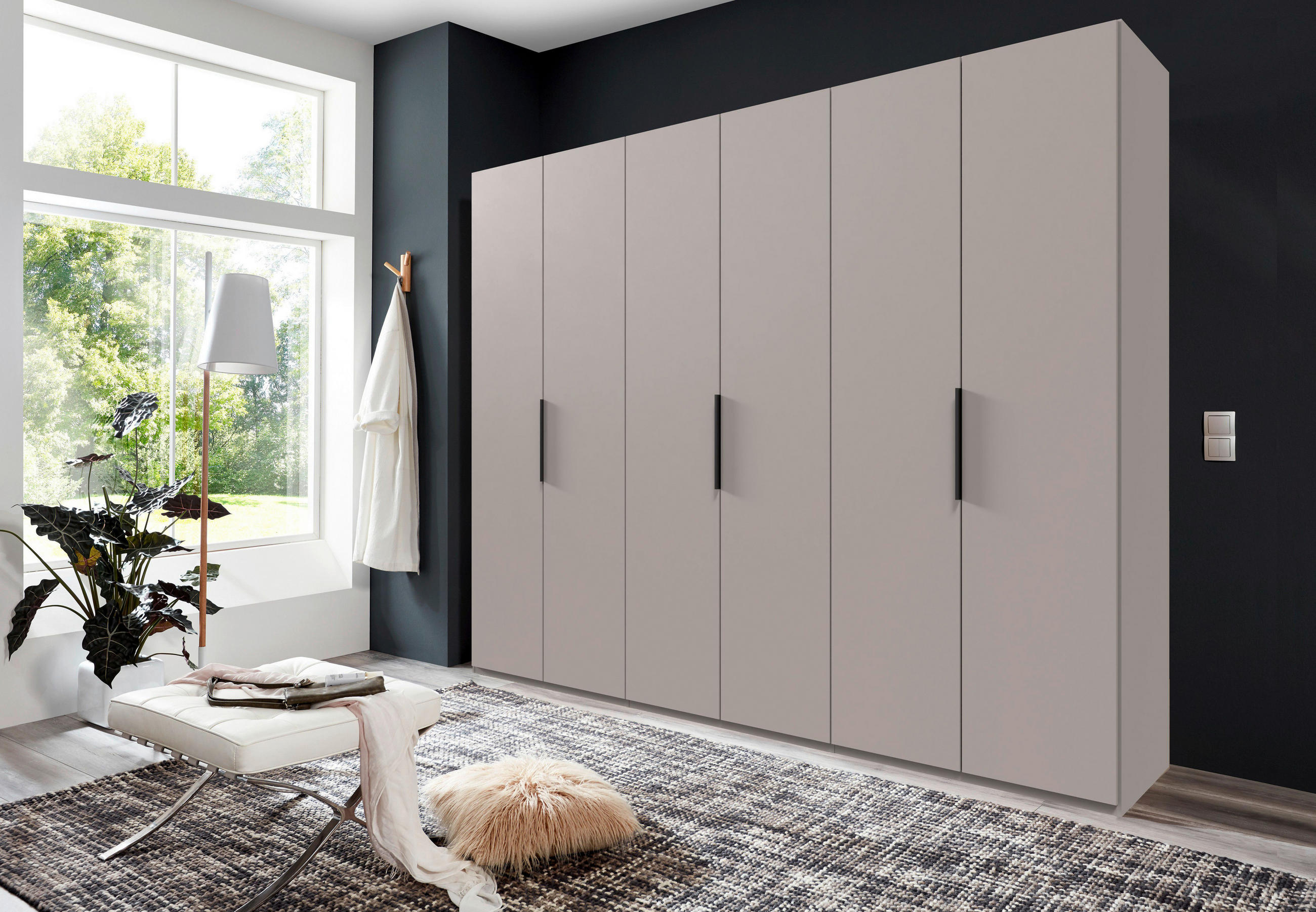 DREHTÜRENSCHRANK in Sahara  - Schwarz/Sahara, Konventionell, Holzwerkstoff/Metall (300/236/58cm) - Hom`in