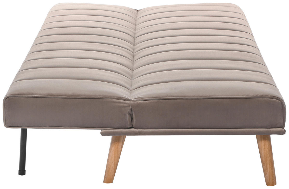 SCHLAFSOFA Samt Grau  - Naturfarben/Grau, Design, Holz/Textil (180/81/86cm) - P & B