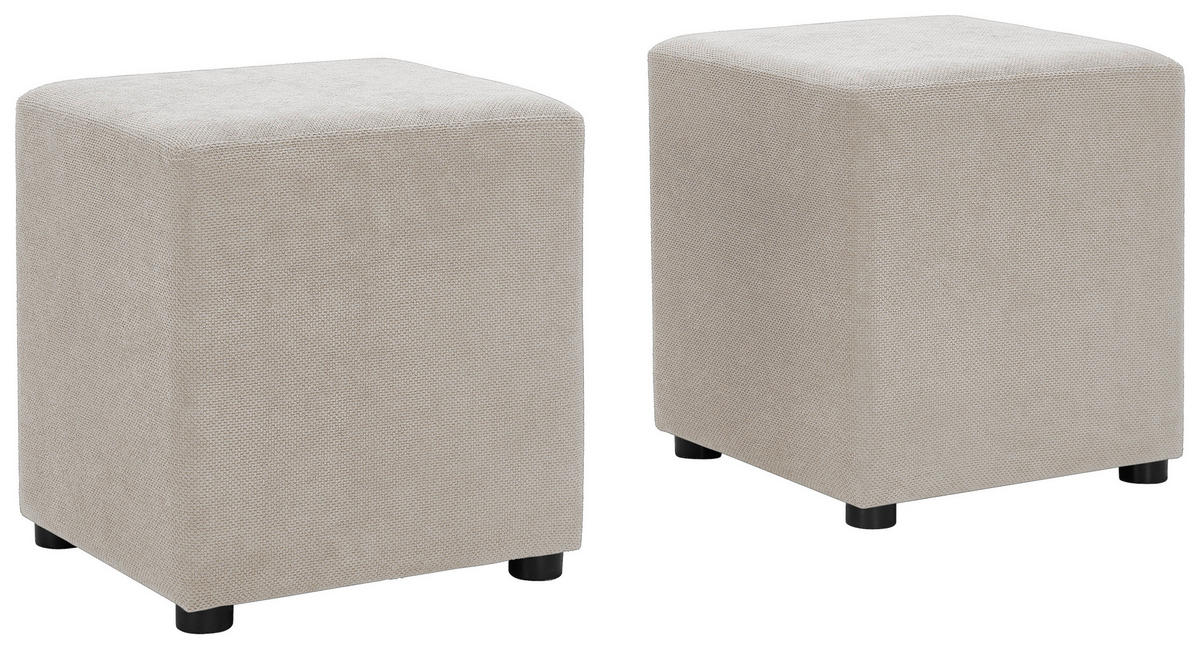 ECKSOFA Beige Webstoff  - Beige/Schwarz, KONVENTIONELL, Holz/Textil (283/244cm) - Carryhome