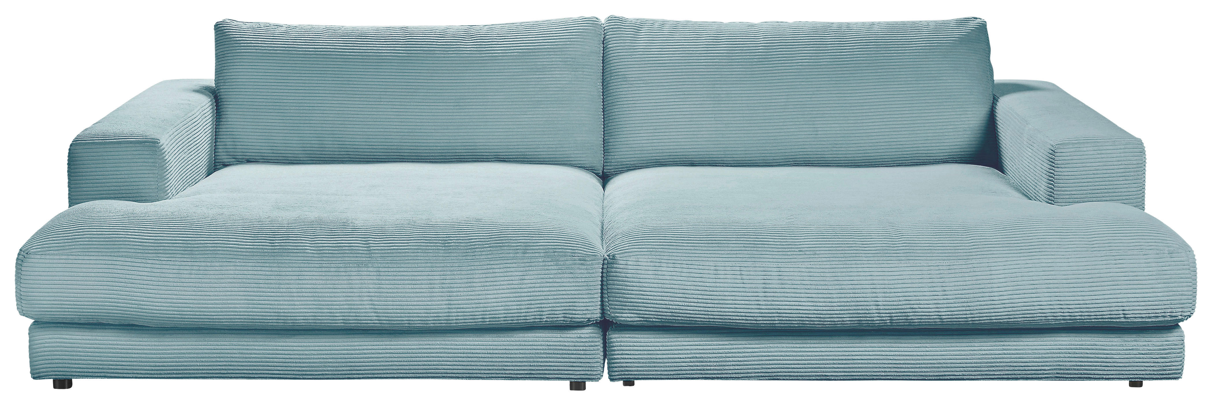 MEGASOFA in Cord Hellblau  - Schwarz/Hellblau, Design, Kunststoff/Textil (290/86/170cm) - Pure Home Lifestyle