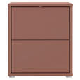 NACHTSCHRANK 50/58/42 cm  - Silberfarben/Terracotta, Trend, Holzwerkstoff/Kunststoff (50/58/42cm) - Carryhome