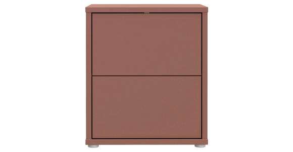 NACHTSCHRANK 50/58/42 cm  - Silberfarben/Terracotta, Trend, Holzwerkstoff/Kunststoff (50/58/42cm) - Carryhome