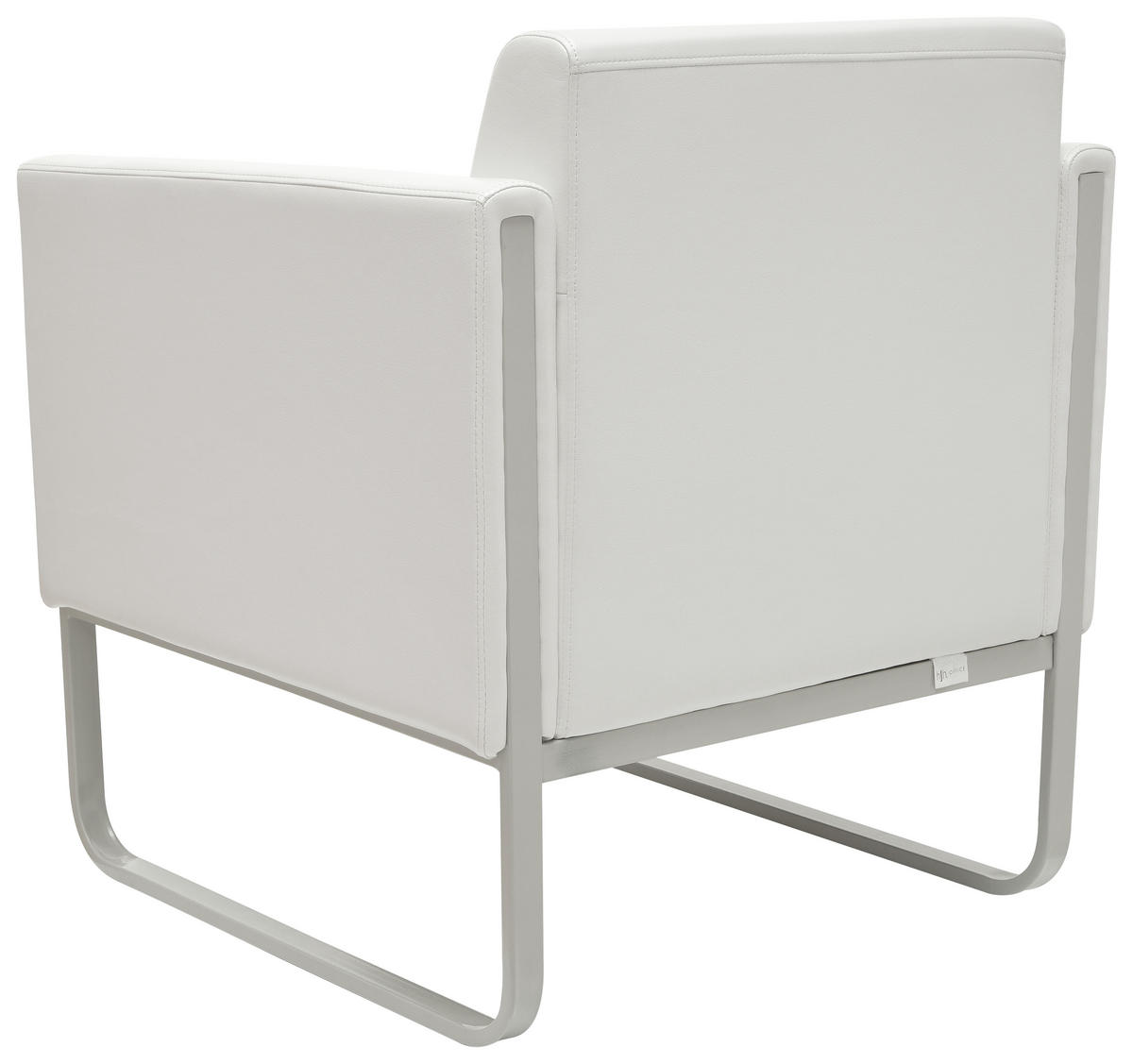 SESSEL Lederlook Weiß, Hellgrau    - Hellgrau/Weiß, MODERN, Textil/Metall (67/78/71cm) - MID.YOU