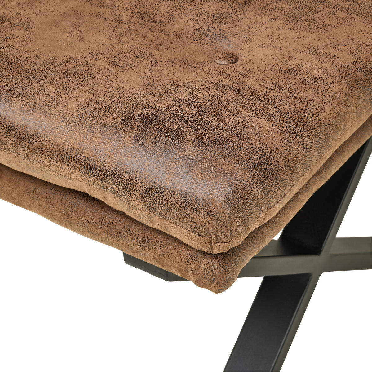 SITZBANK Metall, Textil Braun  - Schwarz/Braun, Lifestyle, Textil/Metall (160/90/41cm) - MID.YOU