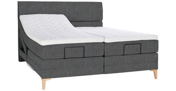 BOXSPRINGBETT 180/200 cm in Grau - Eichefarben/Grau, KONVENTIONELL, Holz/Textil (180/200cm) - Voleo
