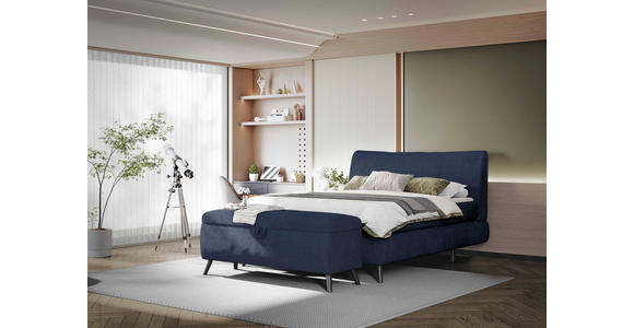 BOXSPRINGBETT 180/200 cm  in Blau  - Blau/Schwarz, Trend, Holz/Textil (180/200cm) - Esposa