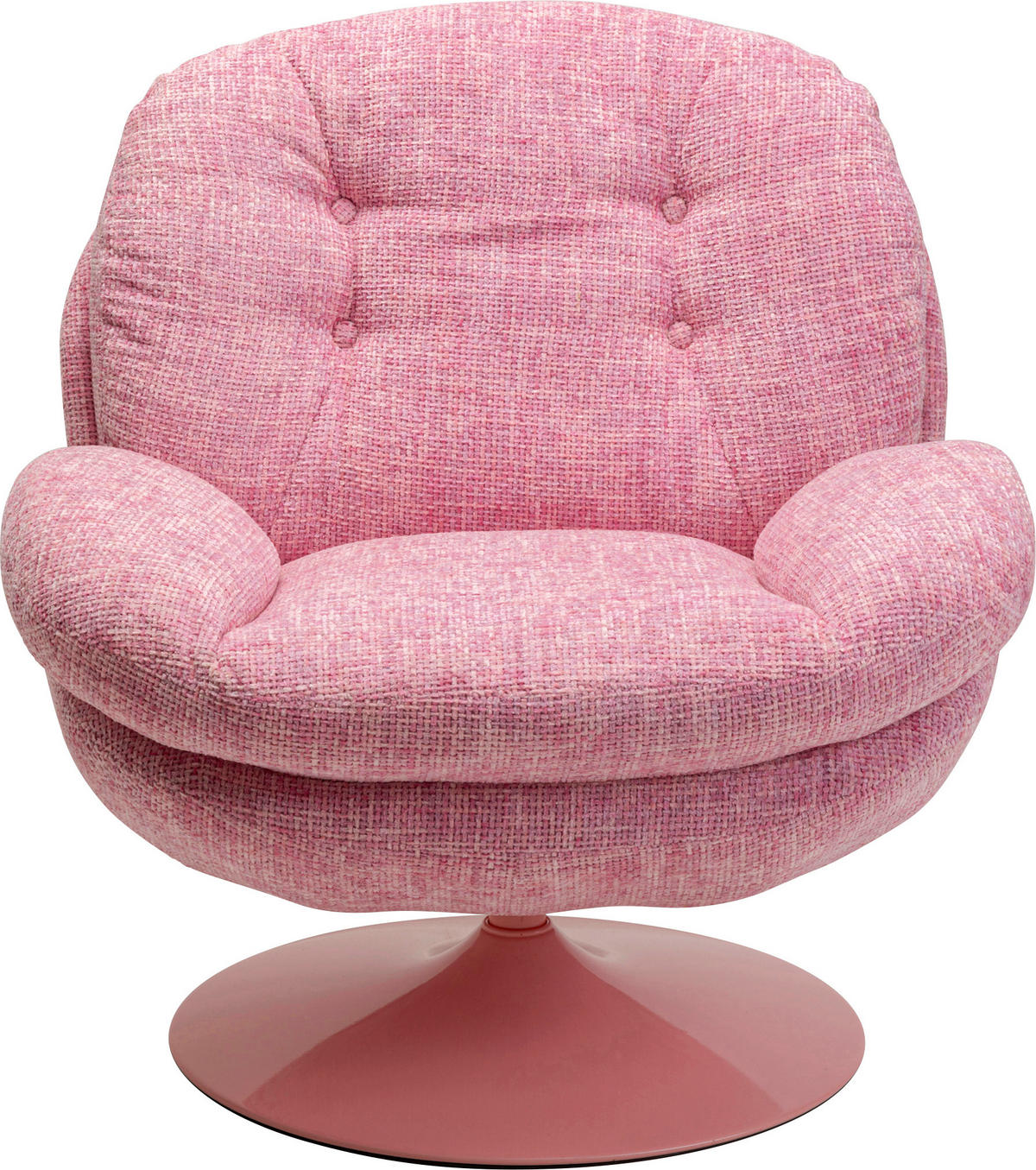 SESSEL in Struktur Hellrosa  - Hellrosa, Design, Textil/Metall (84/86/89cm) - Kare-Design