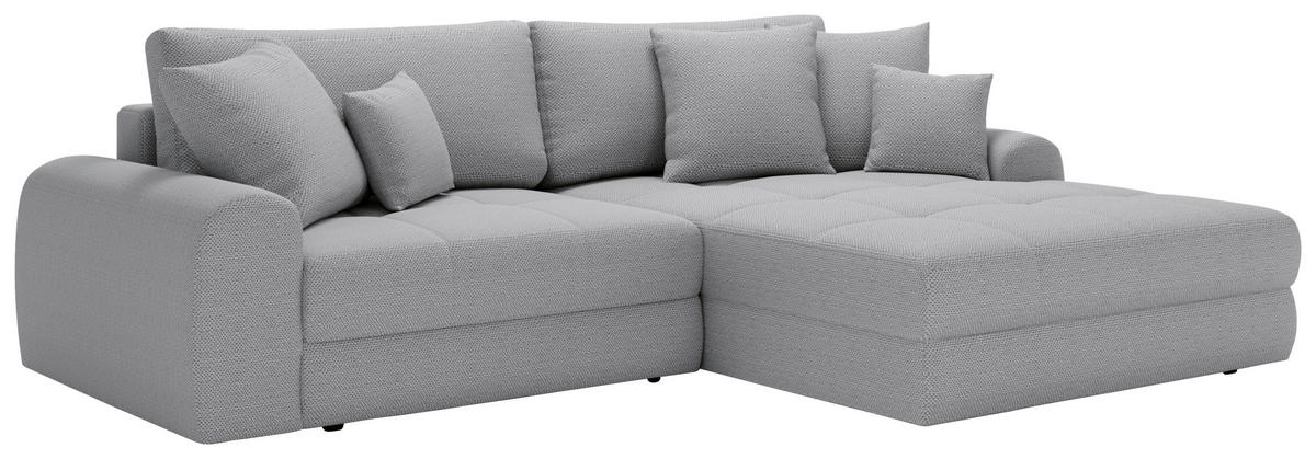 ECKSOFA LORSON Hellblau Struktur  - Schwarz/Hellblau, Design, Kunststoff/Textil (290/208cm) - Livetastic