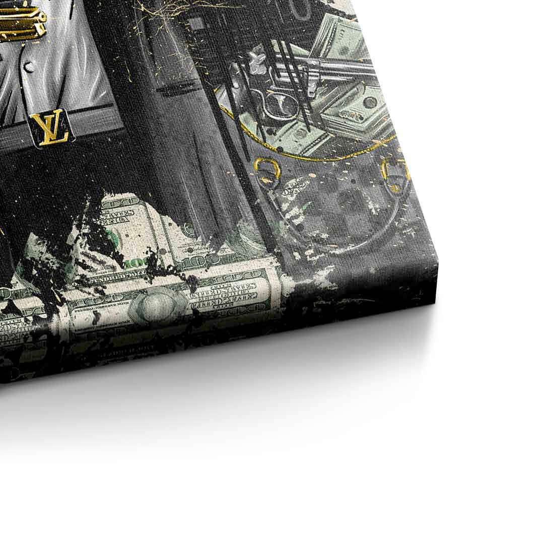 Thumbnail - Leinwandbild Get Rich or Die Trying, Mehrfarbig, Holz, vollmassiv, Keilrahmen, Bilder und Zubehör, Wandbilder, Kunstdruc...