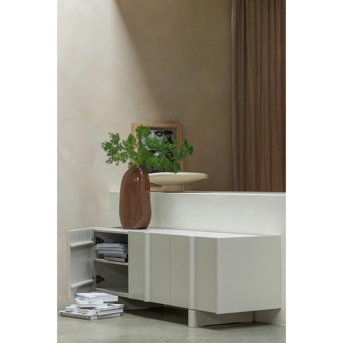 LOWBOARD Basu 152/53/46 cm   - Grau, Design, Holz (152/53/46cm) - Livetastic