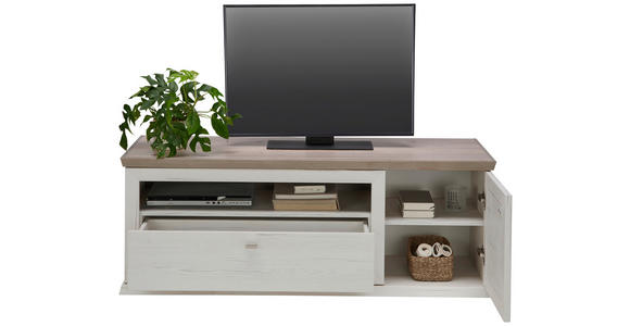 TV-ELEMENT 150/55,4/50,3 cm - Weiß/Grau, LIFESTYLE, Holzwerkstoff/Metall (150/55,4/50,3cm) - Hom`in