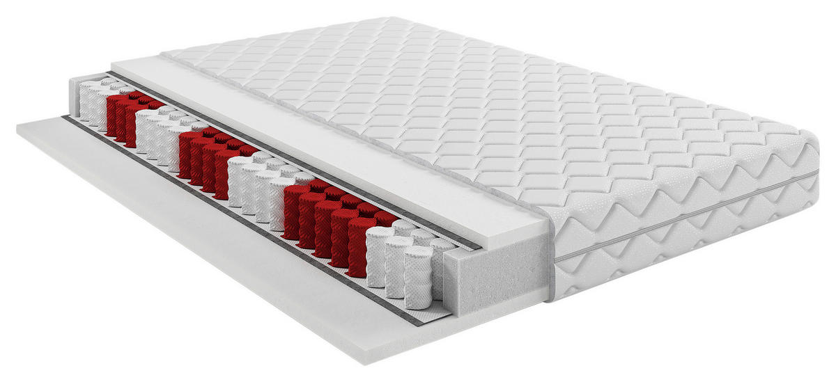 TASCHENFEDERKERNMATRATZE SLEEP H3, 200/200 cm, Höhe ca.: 17 cm, H3 = fest, 7-Zonen - Basics, Textil (200/200cm) - Livetastic