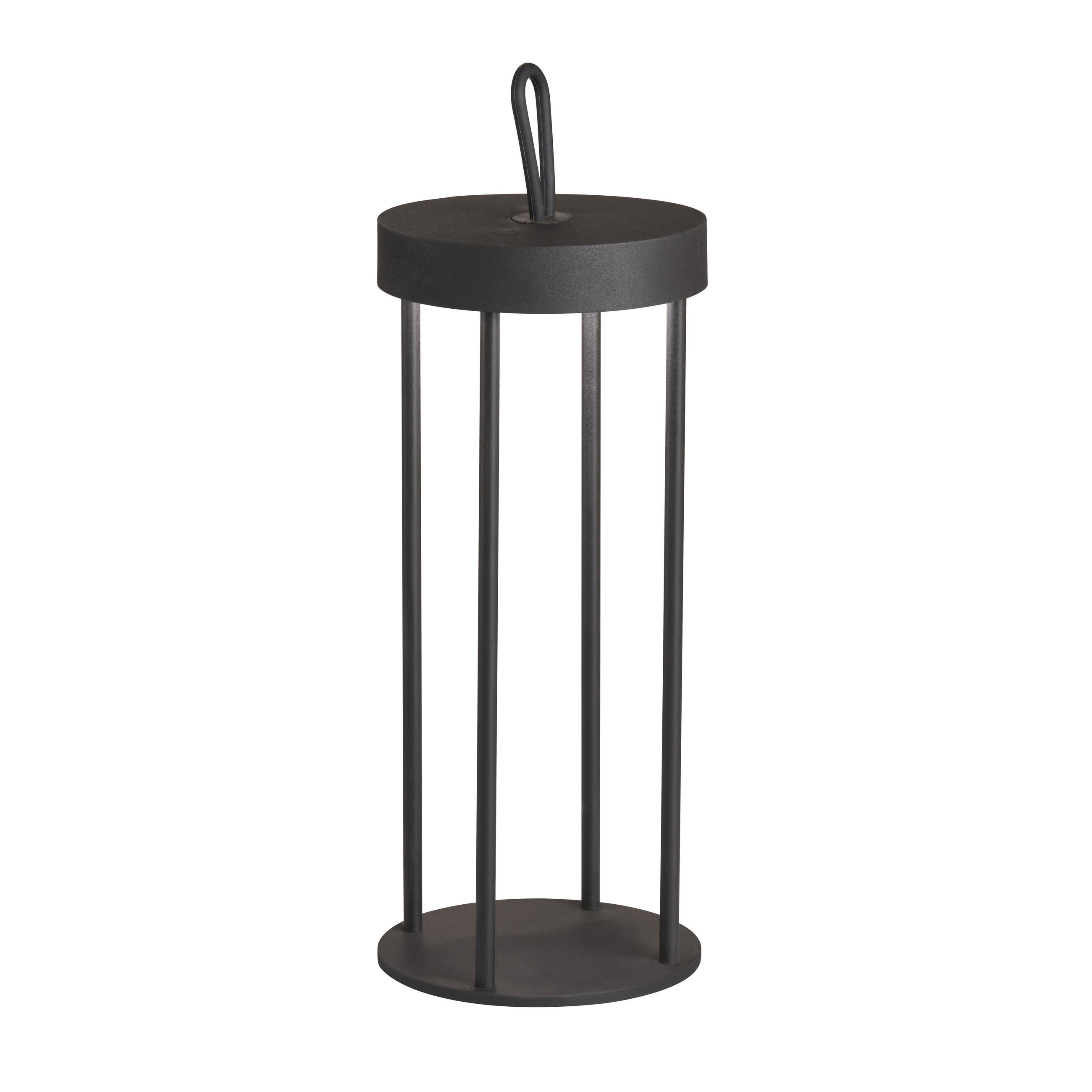 XXXLutz Akku-Tischleuchte Kante Schwarz 36 cm