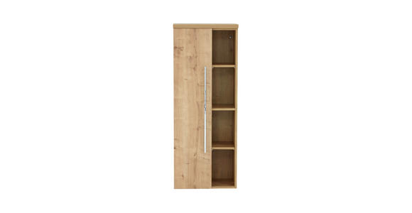 MIDISCHRANK 50/130,8/33 cm - Chromfarben/Eichefarben, Design, Holzwerkstoff (50/130,8/33cm) - Dieter Knoll