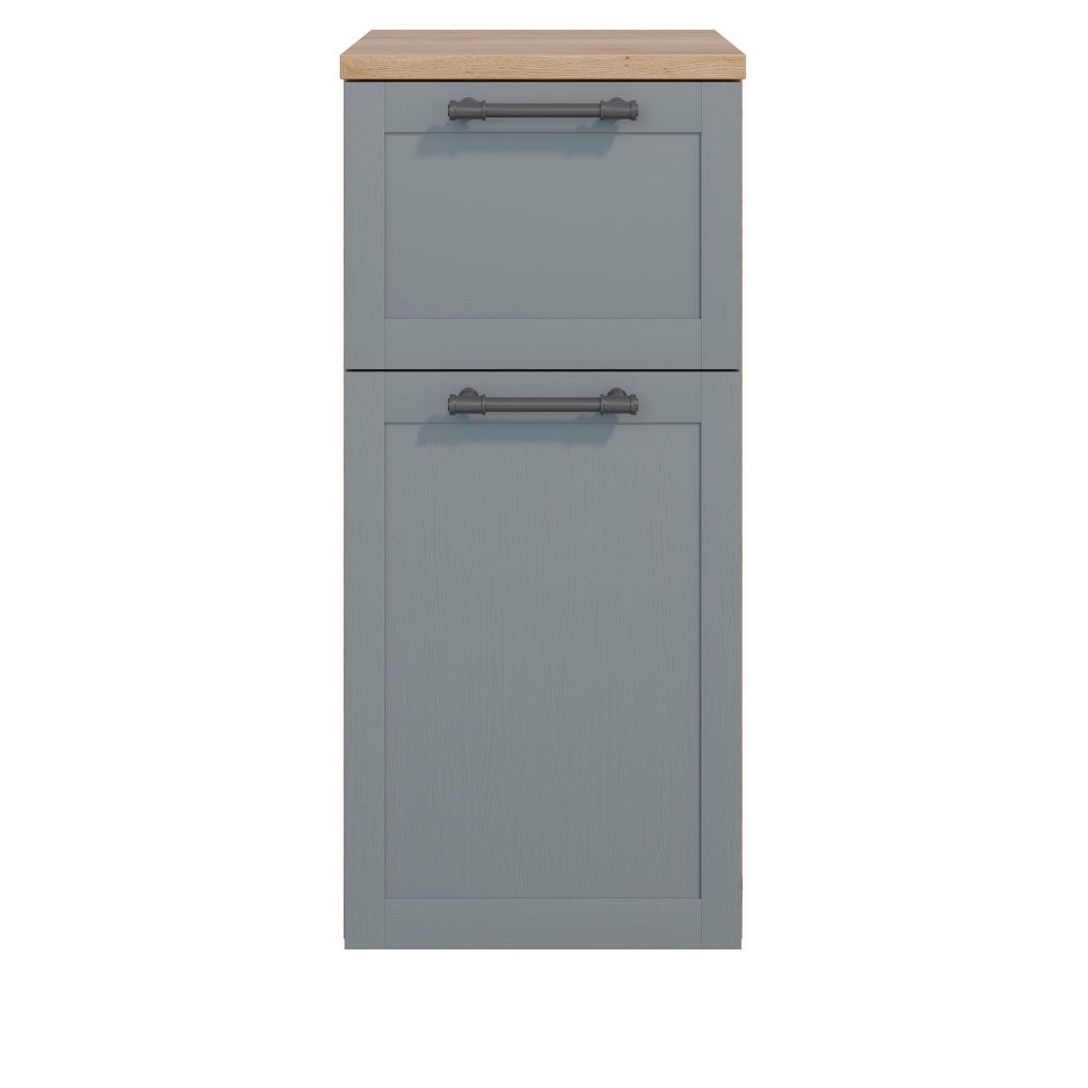 HIGHBOARD  - Edelstahlfarben/Eichefarben, MODERN, Holzwerkstoff/Metall (40/88,5/38cm) - Celina Home