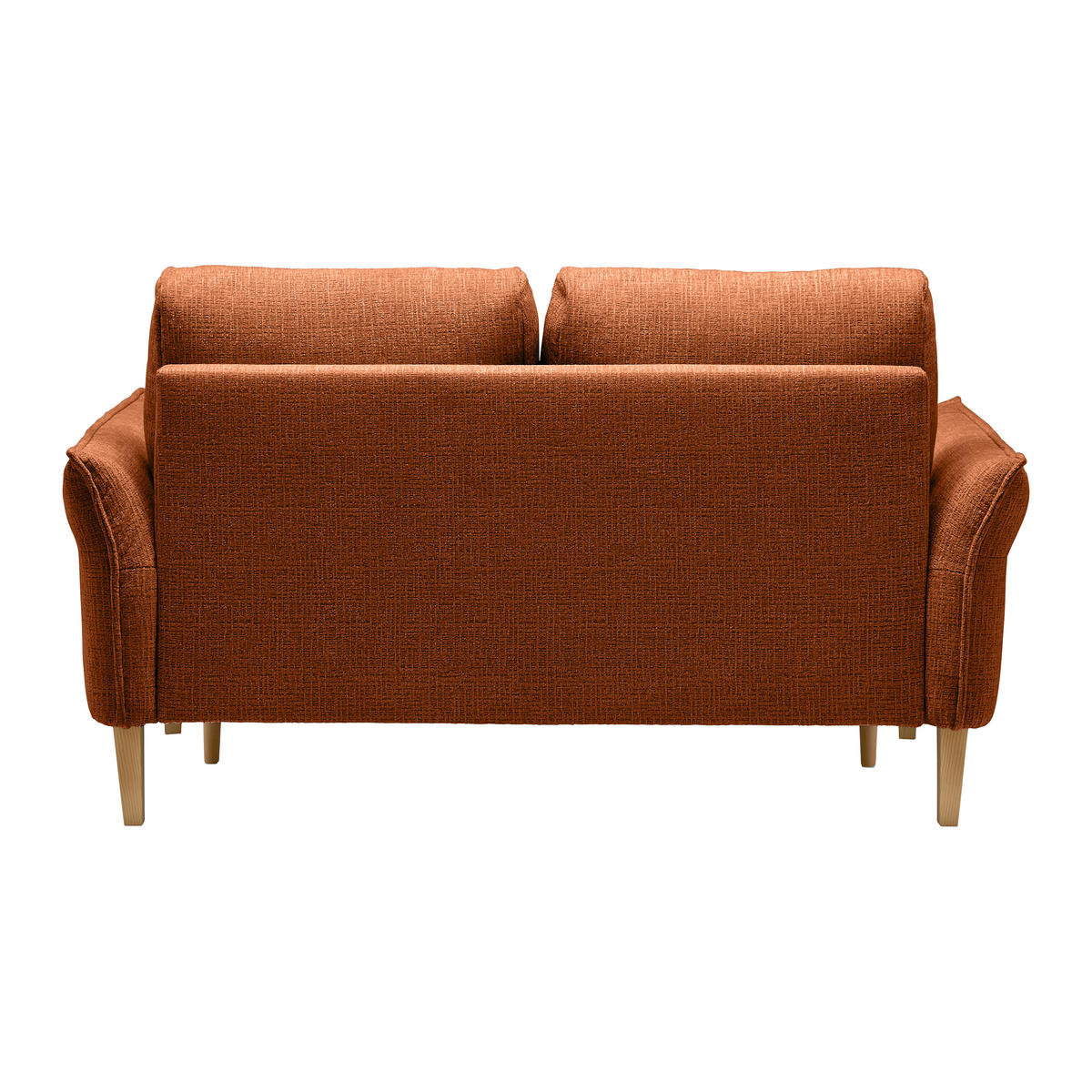 2-SITZER-SOFA in Webstoff Terracotta  - Eichefarben/Terracotta, Modern, Holz/Textil (150/85/92cm) - MID.YOU