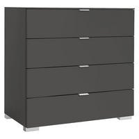 KOMMODE 80/77/40 cm 4 Schublade(n)  - Anthrazit/Alufarben, Basics, Holzwerkstoff/Kunststoff (80/77/40cm) - Moderano